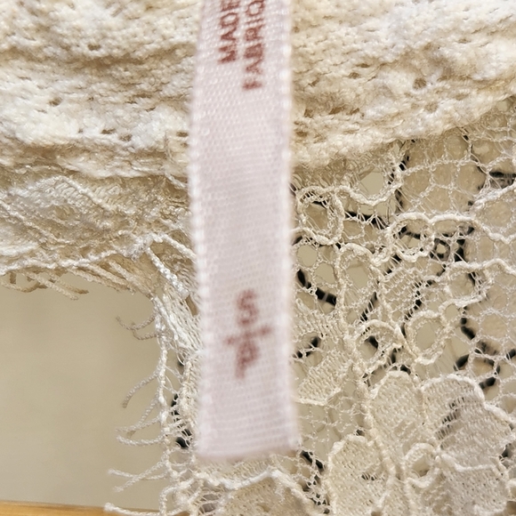 FREE PEOPLE Women's Tell Tale Small Gray Sheer Lace Tunic Whimsigoth Fairy Top - Picture 9 of 13